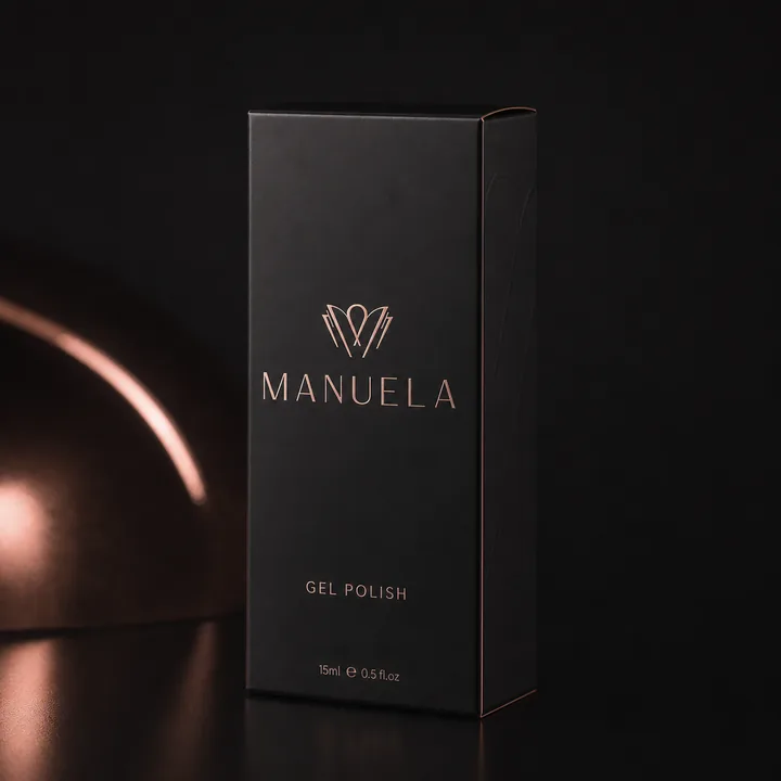 NAIL POLISH Packaging for MANUELA - AI-generated packaging design concept