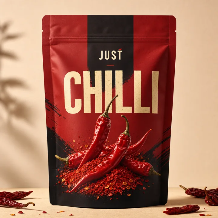 Chilli Packaging for Just - AI-generated packaging design concept