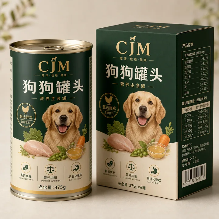 狗狗罐头 Packaging for Cjm - AI-generated packaging design concept