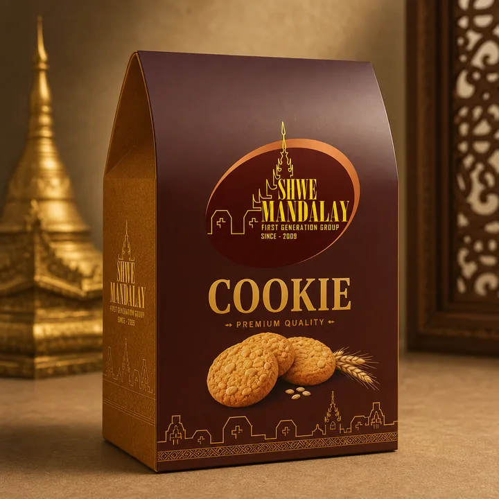 Cookie Packaging for Shwe Mandalay - AI-generated packaging design concept