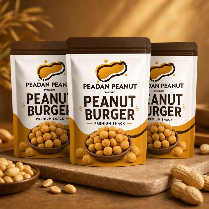 Peanut Burger Packaging for Peadan Peanut - AI-generated packaging design concept