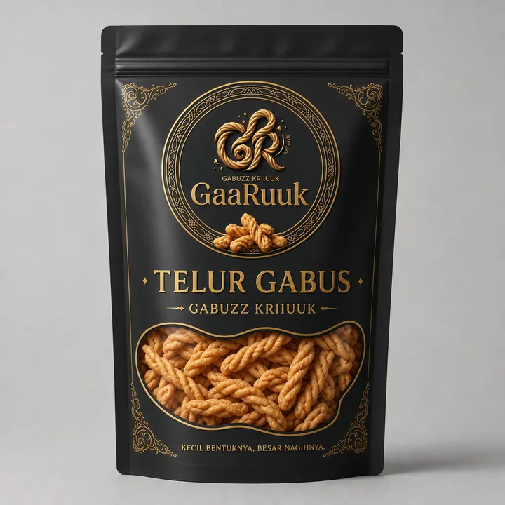 Telur Gabus Packaging for GaaRuuk #1107 - AI-generated packaging design concept