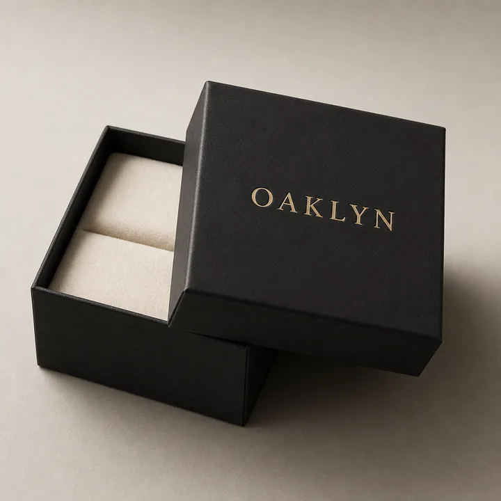 Ring Box Packaging for Oaklyn - AI-generated packaging design concept