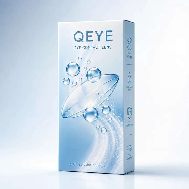 Eye Contact Lens Packaging for Qeye #1160 - AI-generated packaging design concept