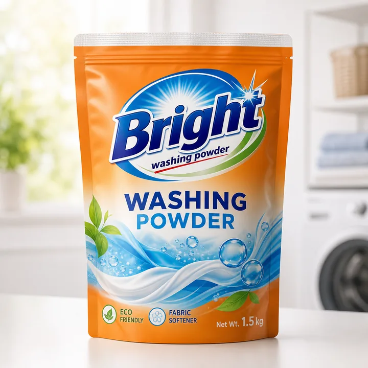 Washing Powder Packaging for Bright - AI-generated packaging design concept
