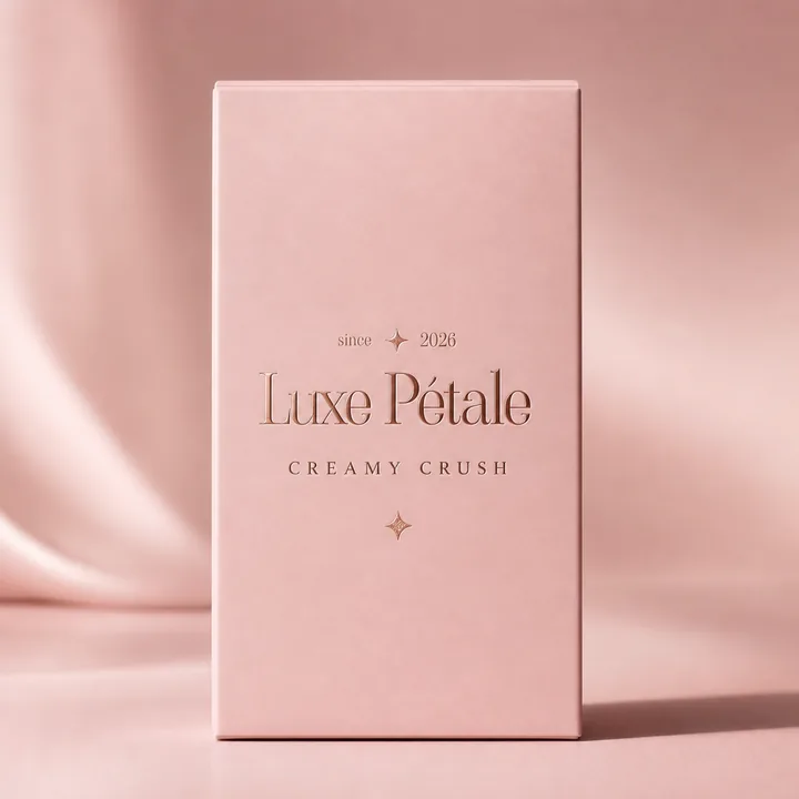 Creamy Crush Packaging for Luxe Pétale - AI-generated packaging design concept