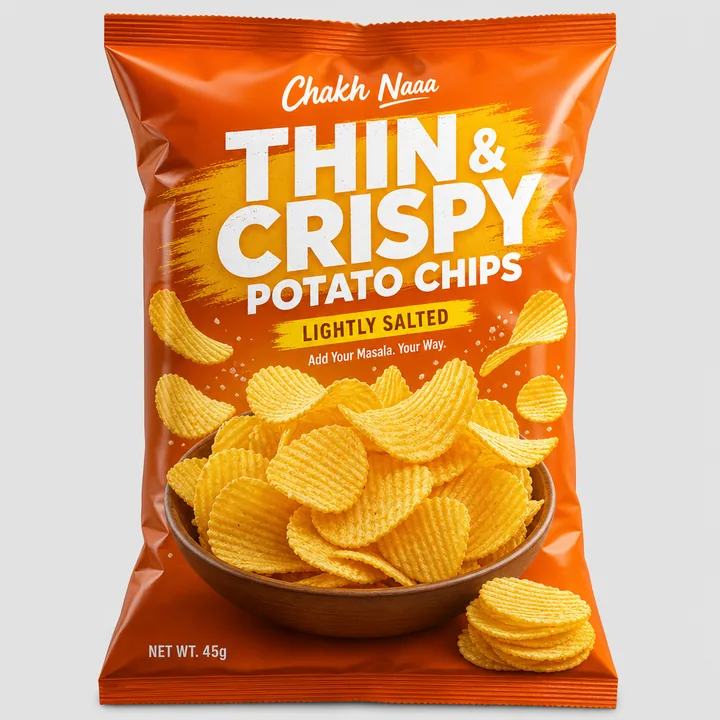 Chips Pocket Packaging for Chakh Naaa - AI-generated packaging design concept
