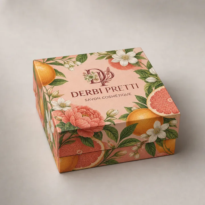 Savon Cosmetiques Packaging for Derbi Pretti - AI-generated packaging design concept