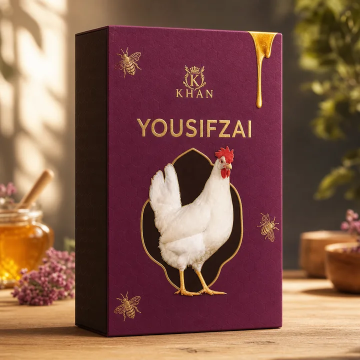 Yousifzai Packaging for Khan - AI-generated packaging design concept