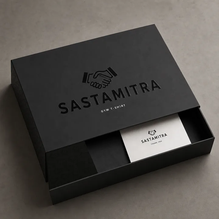 Gym T Shirt Packaging for Sastamitra - AI-generated packaging design concept