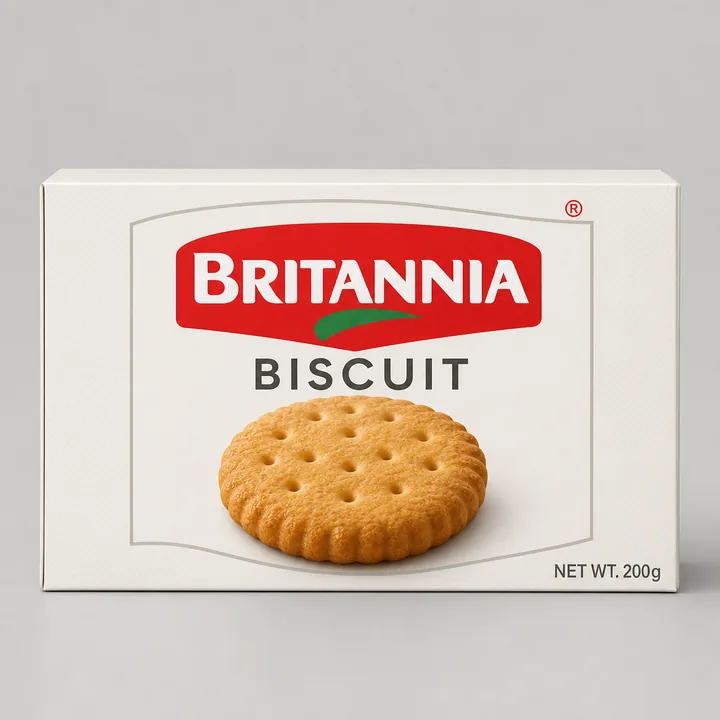 Biscuit Packaging for Britania - AI-generated packaging design concept