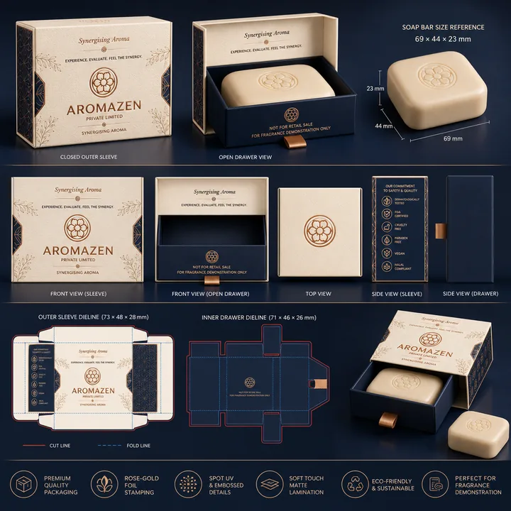 Soap Packaging for AROMAZEN PRIVATE LIMITED - AI-generated packaging design concept