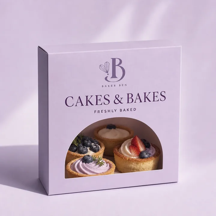Cakes And Bakes Packaging for Baker Ben - AI-generated packaging design concept
