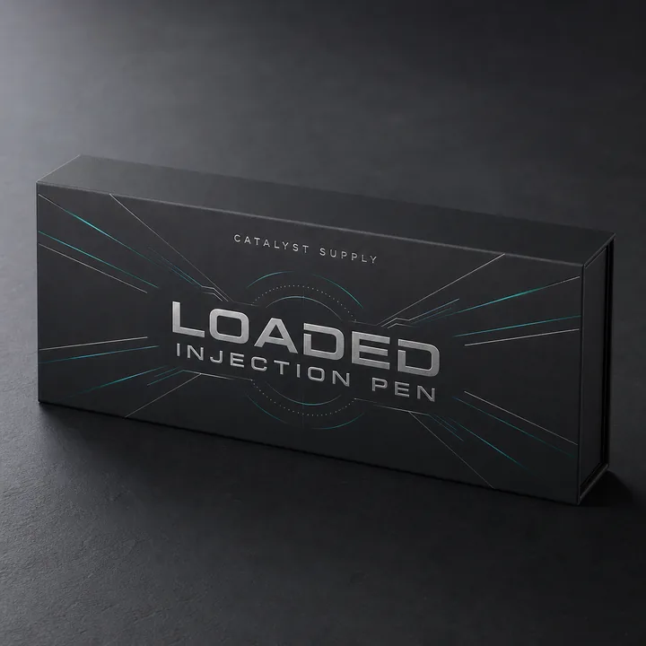Loaded Injection Pen Packaging for Catalyst Supply - AI-generated packaging design concept