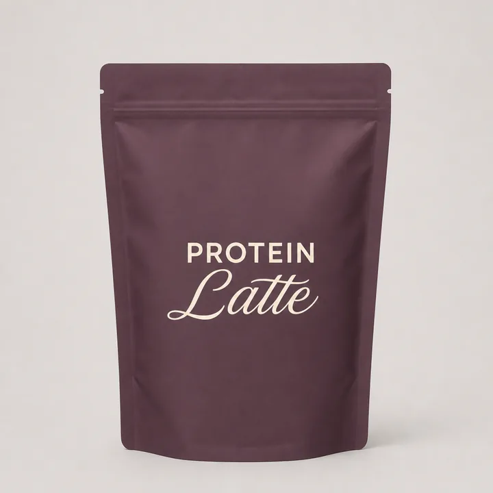 Protein Latte Powder Packaging for 4 AM Mentality - AI-generated packaging design concept