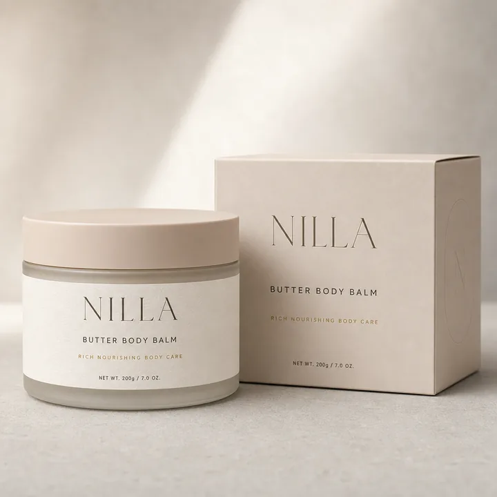 Butter Body Balm Packaging for Nilla - AI-generated packaging design concept