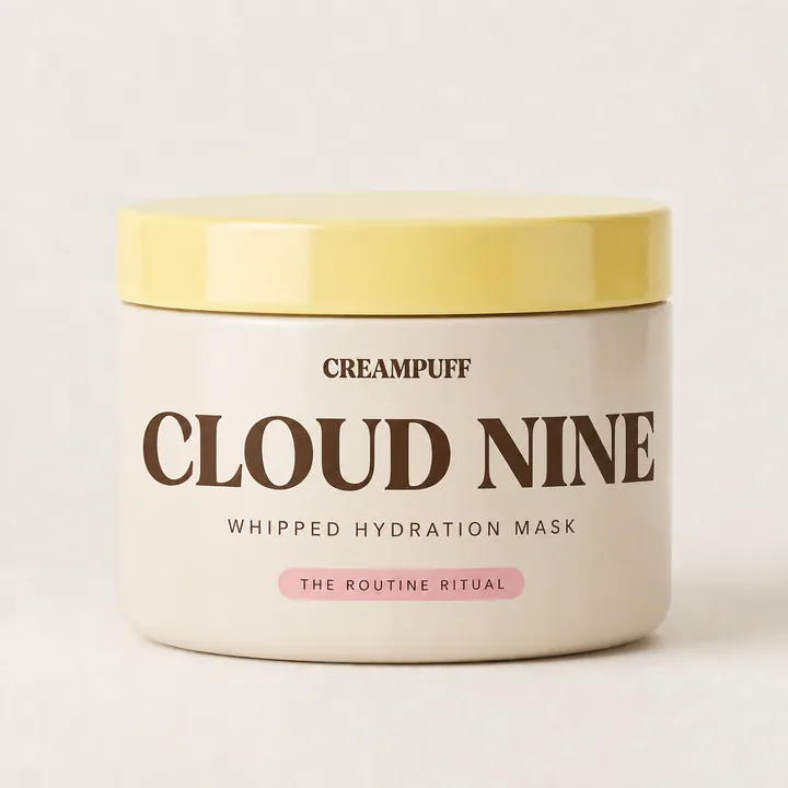 Cloud Nine Hair Mask Packaging for Creampuff Hair - AI-generated packaging design concept
