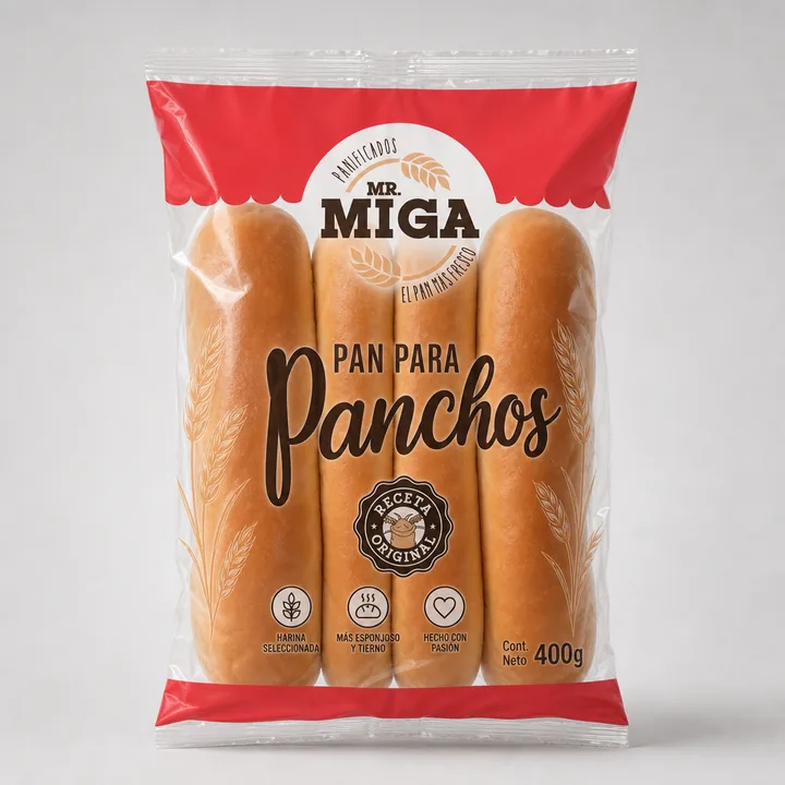 Pan Para Panchos Packaging for Mr Miga - AI-generated packaging design concept
