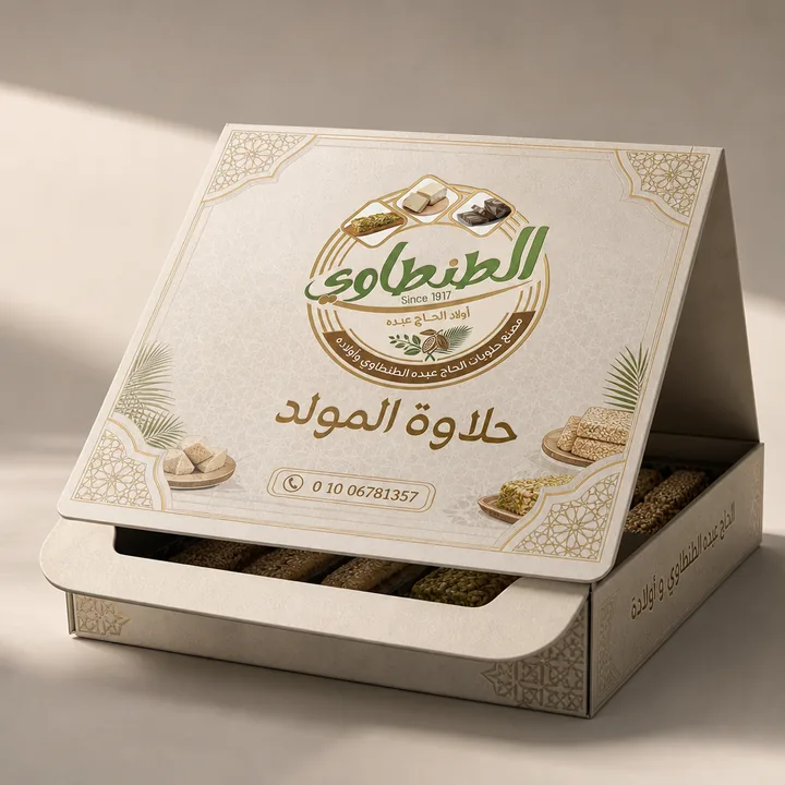 حلاوة المولد Packaging for الحاج عبدة الطنطاوي و اولادة - AI-generated packaging design concept