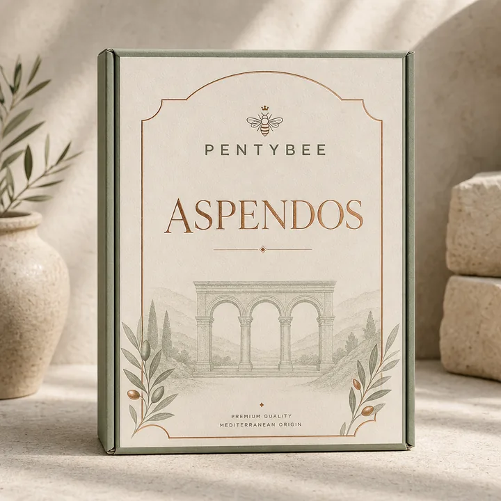 Aspendos Packaging for Pentybee - AI-generated packaging design concept