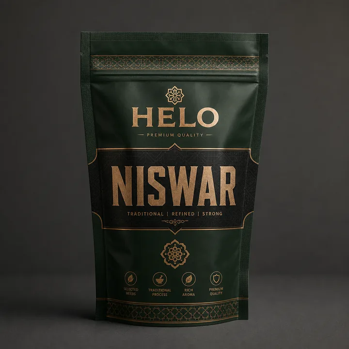 Niswar Packaging for Helo - AI-generated packaging design concept
