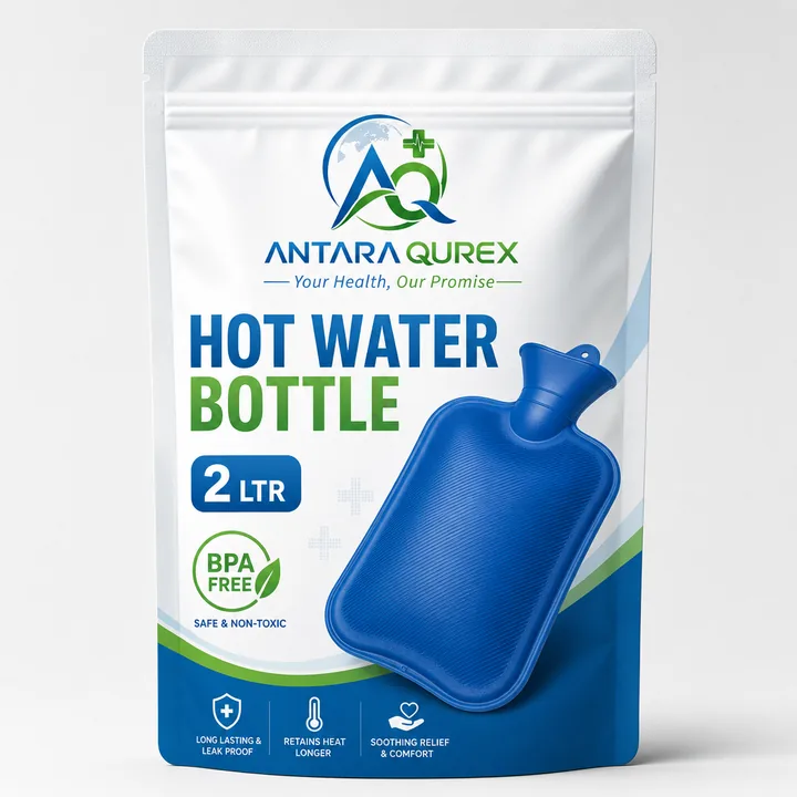 HOT WATER BOTTLE Packaging for ANTARA QUREX - AI-generated packaging design concept