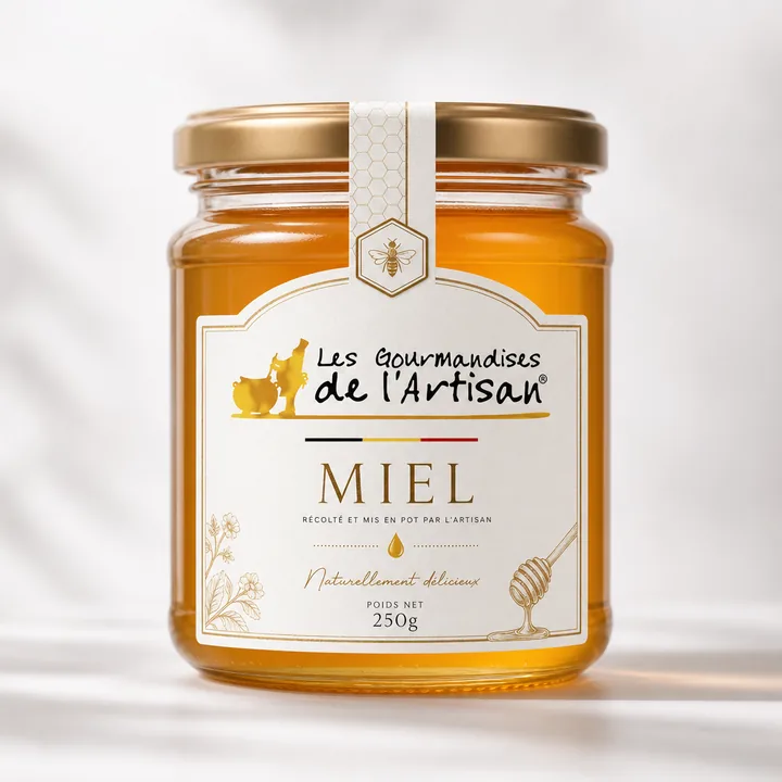 Miel Packaging for Les Gourmandises De L Artisan #1508 - AI-generated packaging design concept