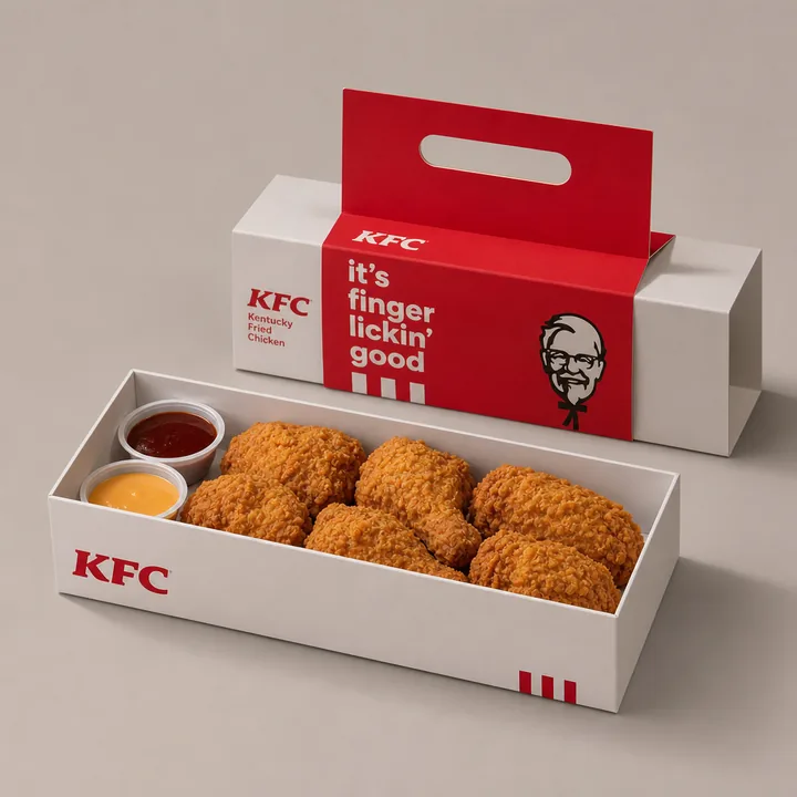치킨&소스2종 손잡이형 패키지박스 Packaging for KFC - AI-generated packaging design concept
