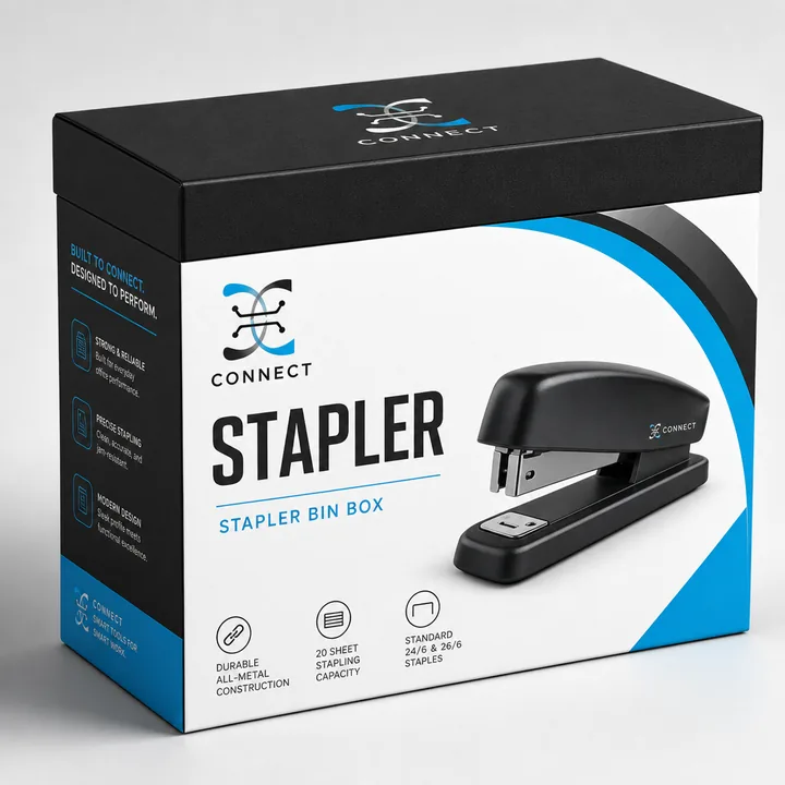 Stapler Packaging for Connect - AI-generated packaging design concept