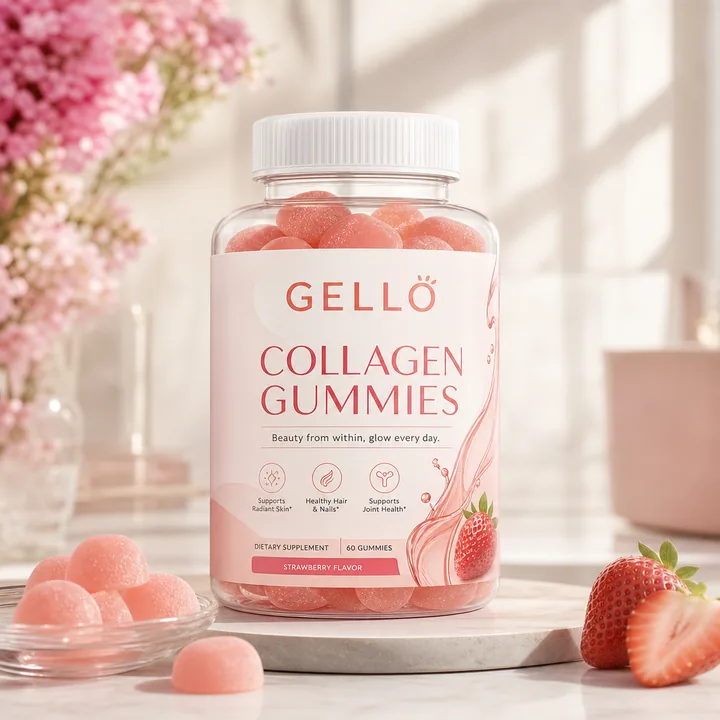 Gummies Collagen Packaging for Gello - AI-generated packaging design concept