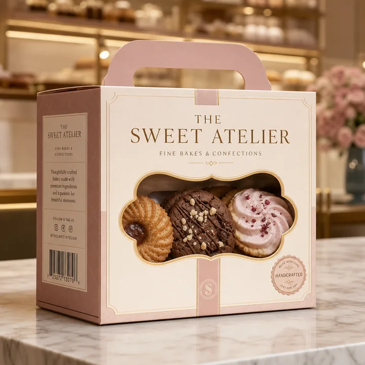 The Sweet Atelier Packaging Design - AI-generated packaging design concept