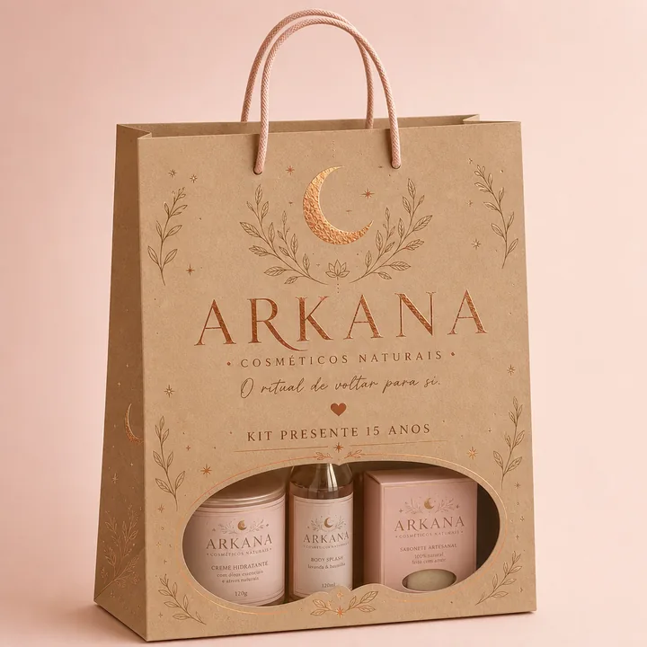 Kit Presente 15 Anos Packaging for ARKANA - AI-generated packaging design concept