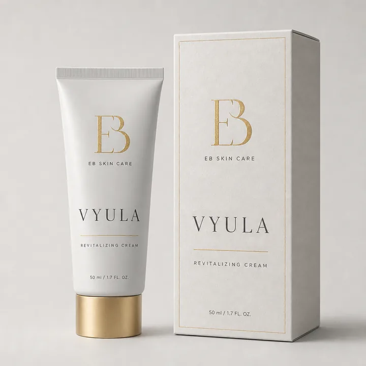 Vyula Packaging for EB Skin Care - AI-generated packaging design concept