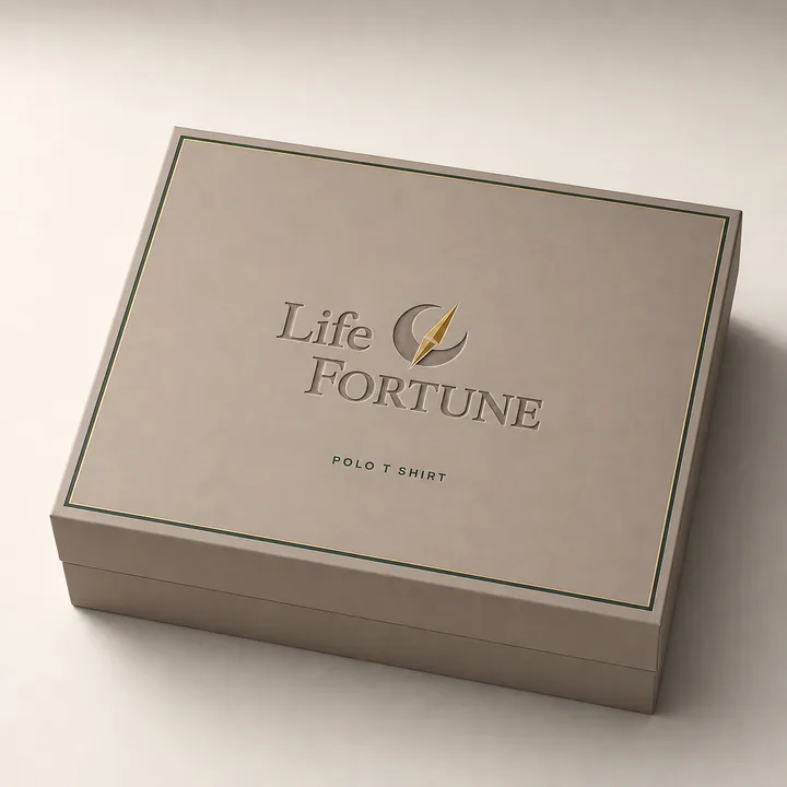 Polo T Shirt Packaging for Life Fortune - AI-generated packaging design concept