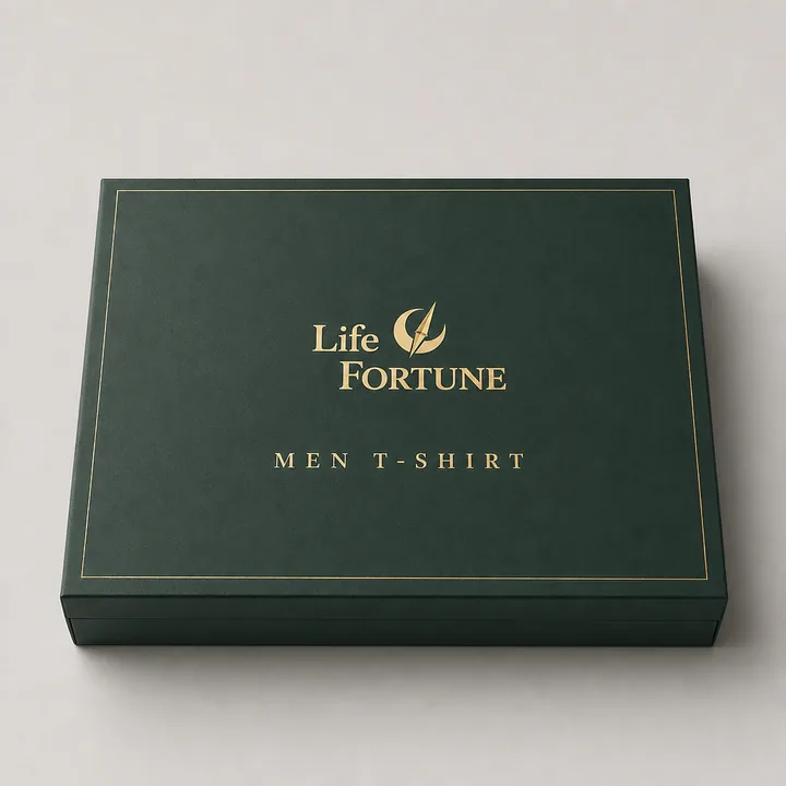 Men T-Shirt Packaging for Life Fortune - AI-generated packaging design concept