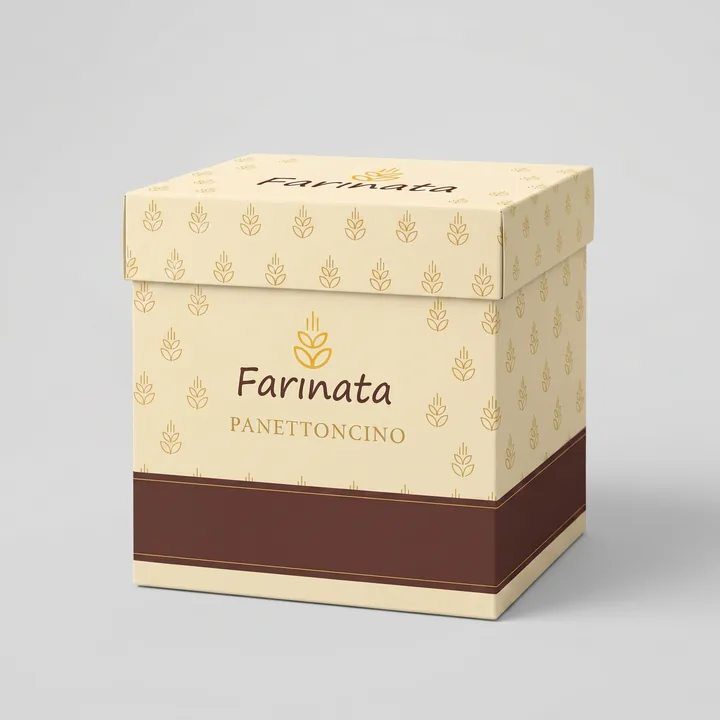 Panettoncino Packaging for Farinata - AI-generated packaging design concept