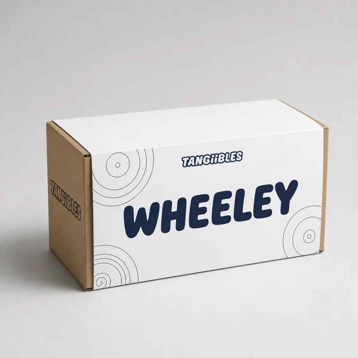 Wheeley Packaging for Tangiibles - AI-generated packaging design concept