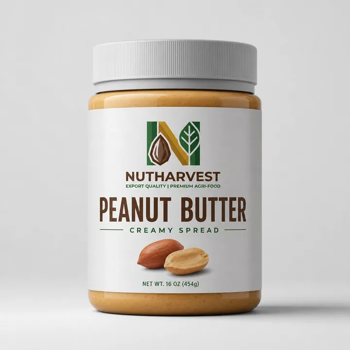 Penaut Butter Packaging for Nutharvest - AI-generated packaging design concept
