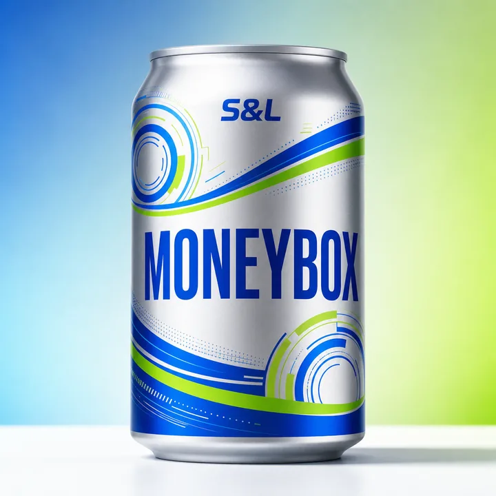 MoneyBox Packaging for S&L - AI-generated packaging design concept