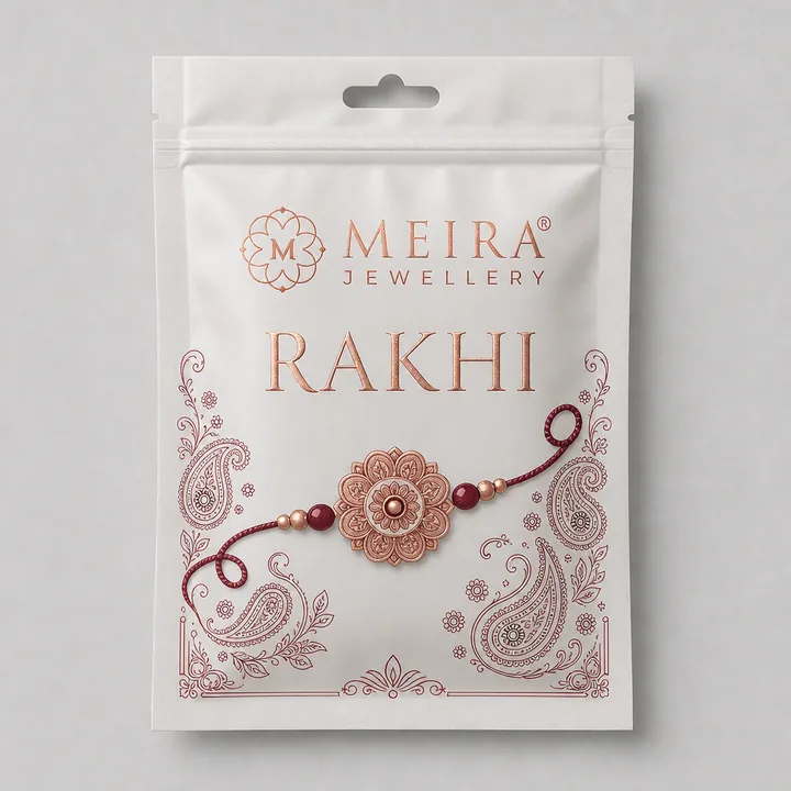 RAKHI Packaging for MEIRA JEWELLERY - AI-generated packaging design concept