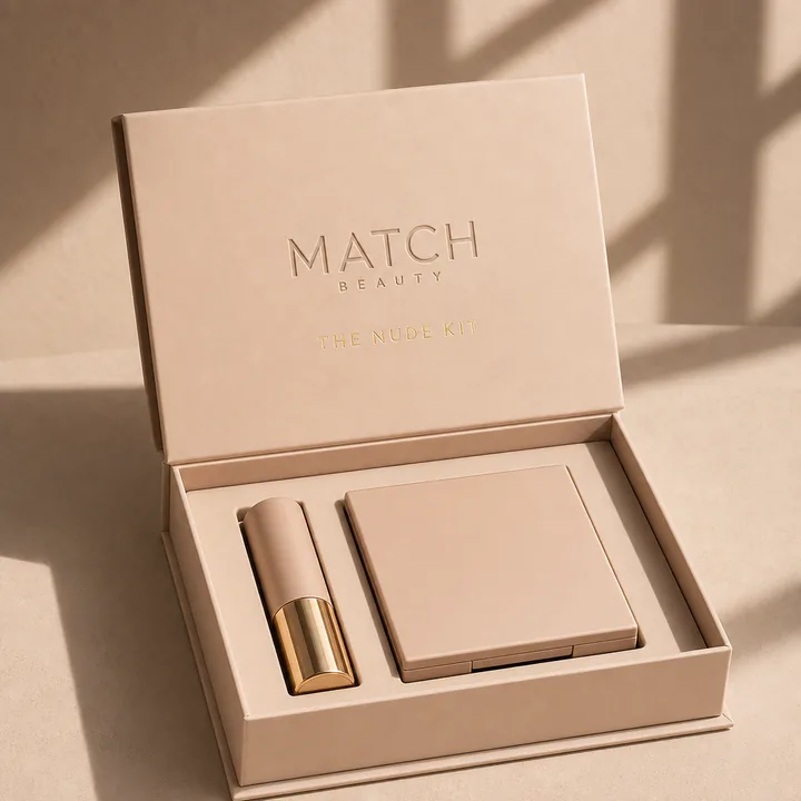 The Nude Kit Packaging for Match Beauty - AI-generated packaging design concept