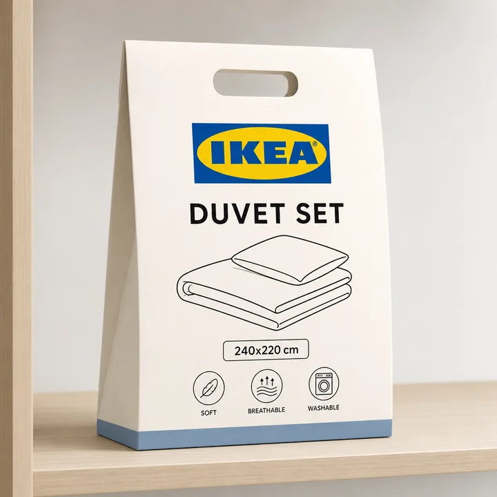 MATTERAS PROTECTOR Packaging for IKEA - AI-generated packaging design concept