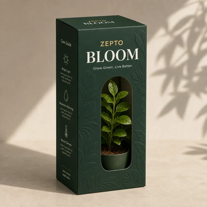Bloom Packaging for Zepto - AI-generated packaging design concept