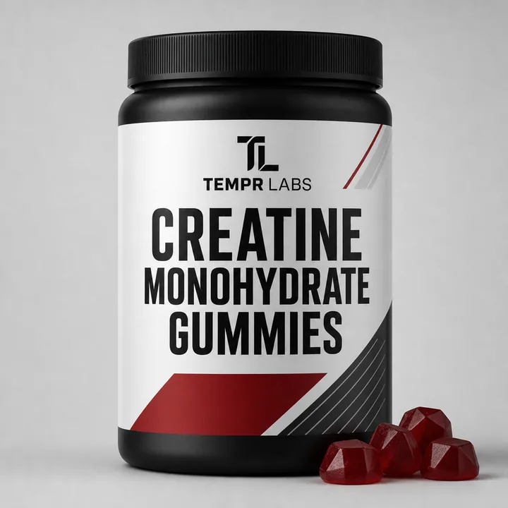 Creatine Monohydrate Gummies Packaging for TEMPR LABS #1751 - AI-generated packaging design concept