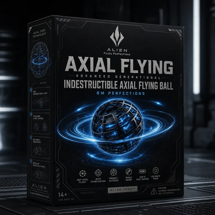 Axial Flying Advanced Generational Indestructible Axial Flying Ball 8m Perfections Packaging for ALIEN Filipa Perfections - AI-generated packaging design concept