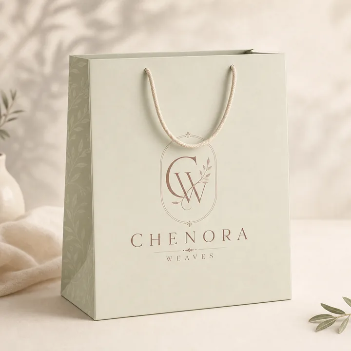 Apparel Packaging for Chenora Weaves - AI-generated packaging design concept