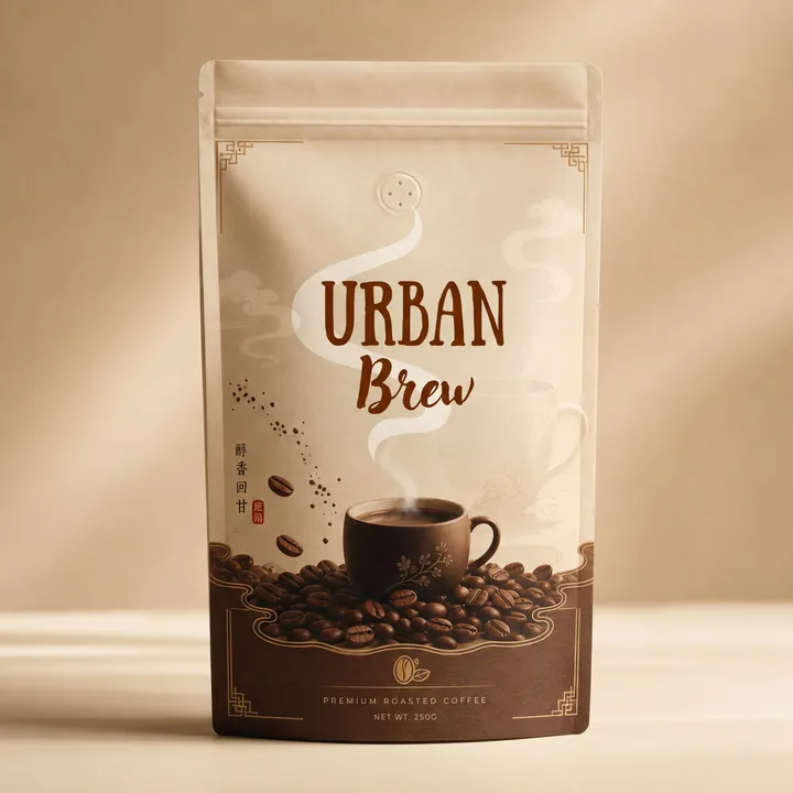 Coffee Packaging for Urban Brew - AI-generated packaging design concept