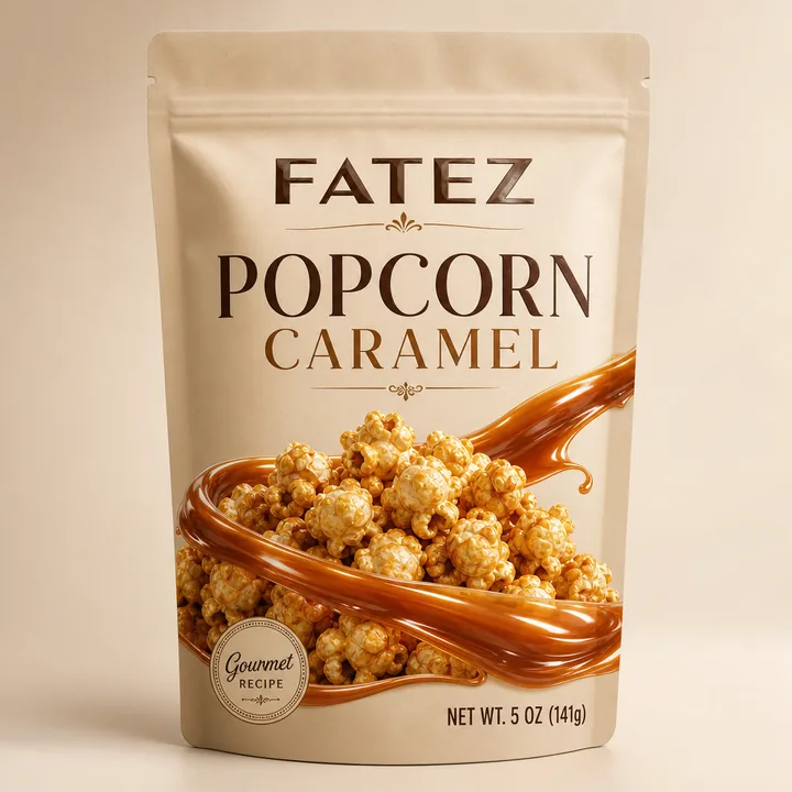 Popcorn Caramel Packaging for FATEZ - AI-generated packaging design concept