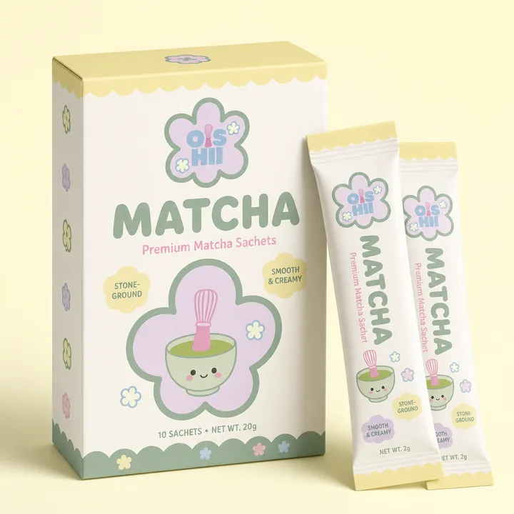 Matcha Packaging for Oishii Matcha #1857 - AI-generated packaging design concept