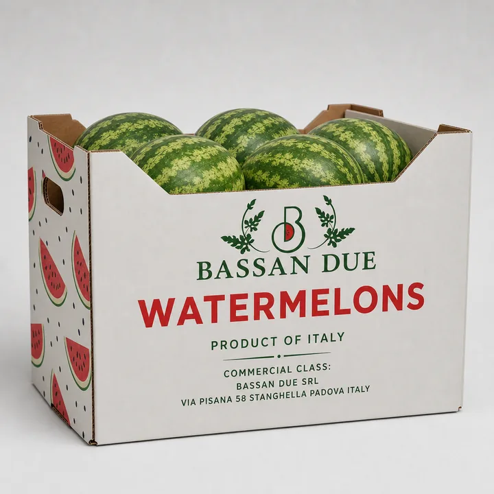 Watermelons Packaging for Bassan Due - AI-generated packaging design concept
